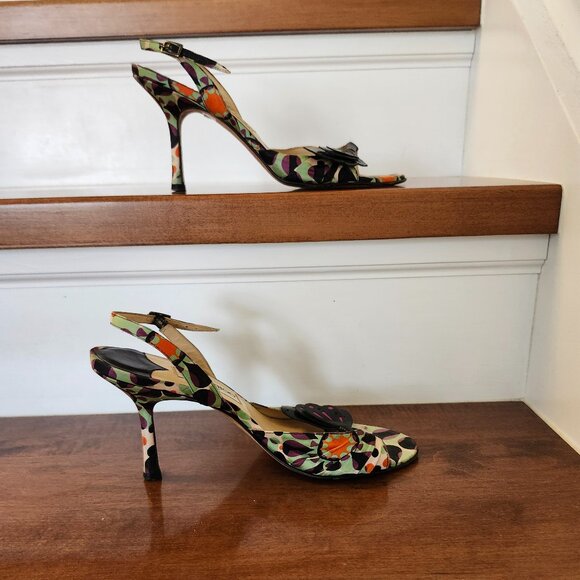 Jimmy Choo butterfly detail slingback heel sandals women's size 38 - Picture 7 of 8